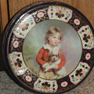 Vintage Peek Freans Cookie Tin 'Master Simpson' Boy & Dog (#521)
